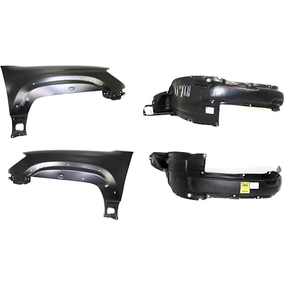 4-Piece Kit, Front, Driver and Passenger Side Fender, Includes (2) Fender and (2) Fender Liner