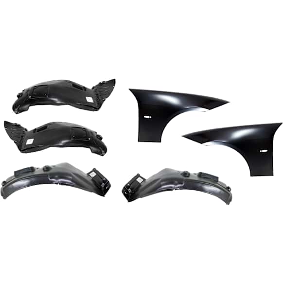 2010 BMW 335i - 6-Piece Kit Front, Driver and Passenger Side Fender, 4-Door, Sedan, Includes (2) Fender and (4) Fender Liner