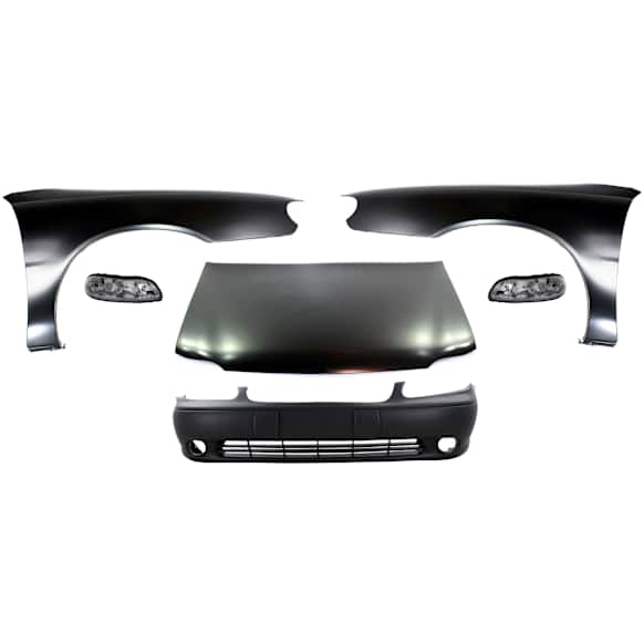 6-Piece Kit Factory Style Hood, Steel, Primed, Includes (1) Bumper Cover, (2) Fender, (2) Headlight, and (1) Hood