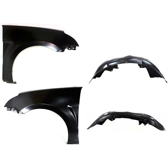 2008-2011 Ford Focus - 4-Piece Kit, Front, Driver and Passenger Side Fender, Includes (2) Fender and (2) Fender Liner