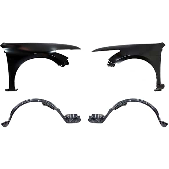 4-Piece Kit, Front, Driver and Passenger Side Fender, 2-Door, Coupe, Includes (2) Fender and (2) Fender Liner