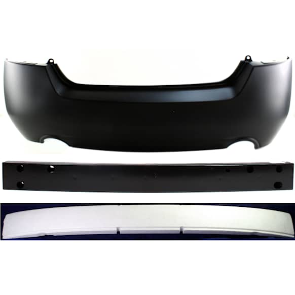 3-Piece Kit, Rear Primed Bumper Cover, Includes (1) Bumper Absorber, (1) Bumper Cover, and (1) Bumper Reinforcement