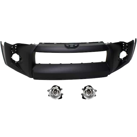 3-Piece Kit, Front Primed Bumper Cover, For Models Without Chrome Trim and Valance Panel, With Front Emblem, Includes (1) Bumper Cover and (2) Fog Light