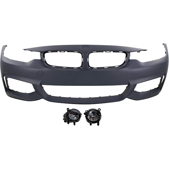 3-Piece Kit, Front Primed Bumper Cover, Includes (1) Bumper Cover and (2) Fog Light
