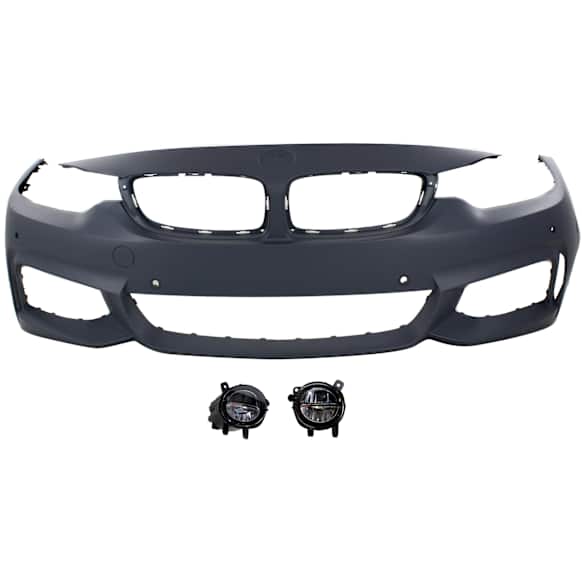 3-Piece Kit, Front Primed Bumper Cover, Includes (1) Bumper Cover and (2) Fog Light
