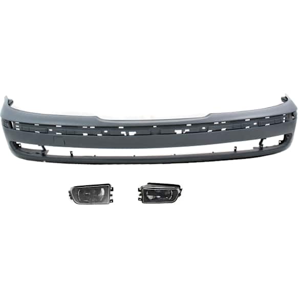 3-Piece Kit, Front Primed Bumper Cover, Includes (1) Bumper Cover and (2) Fog Light