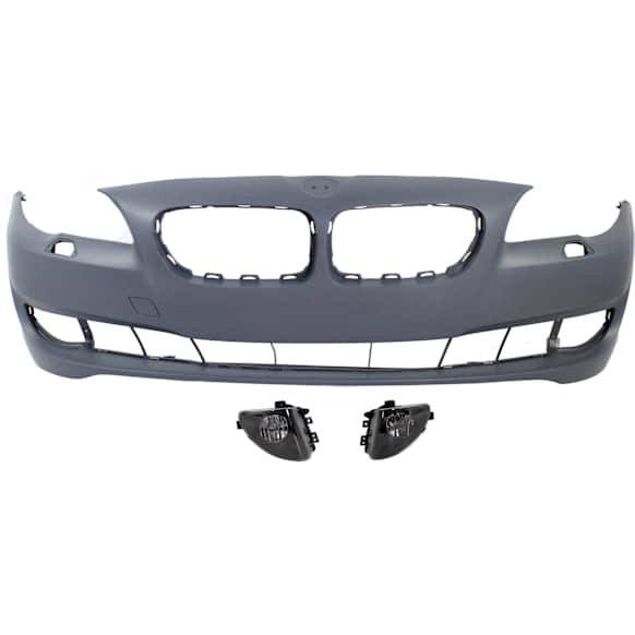 3-Piece Kit, Front Primed Bumper Cover, For Models Without M Package, Without Side View Camera, Includes (1) Bumper Cover and (2) Fog Light