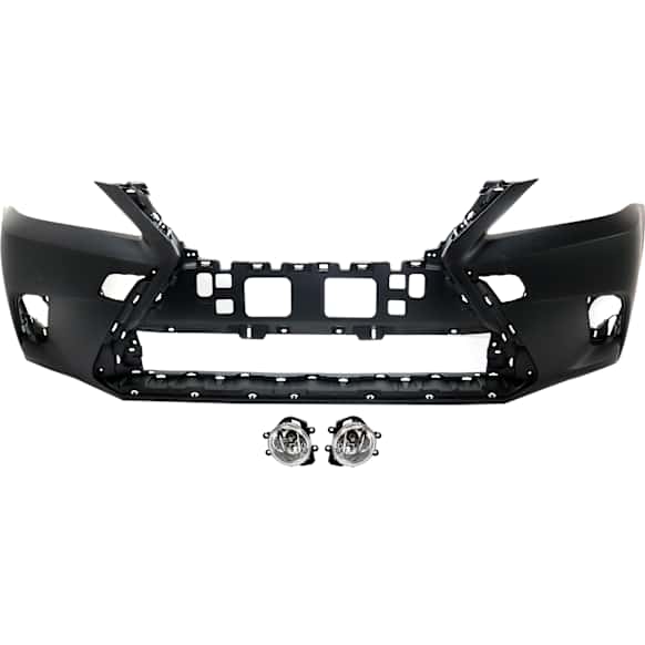3-Piece Kit Front Primed Bumper Cover, For Models Without F Sport Package, Includes (1) Bumper Cover and (2) Fog Light