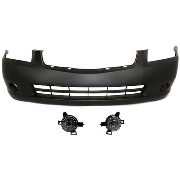 2006 Nissan Altima - 3-Piece Kit Front Primed Bumper Cover, Sedan, Includes (1) Bumper Cover and (2) Fog Light