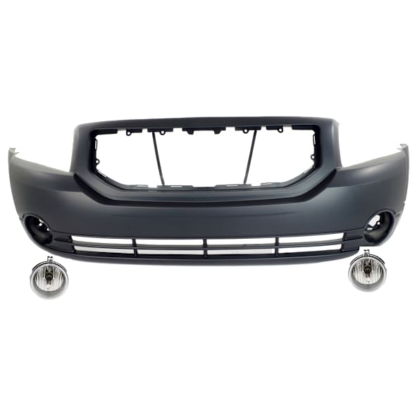 3-Piece Kit, Front Primed Bumper Cover, Includes (1) Bumper Cover and (2) Fog Light
