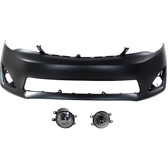 3-Piece Kit, Front Primed Bumper Cover, Includes (1) Bumper Cover and (2) Fog Light