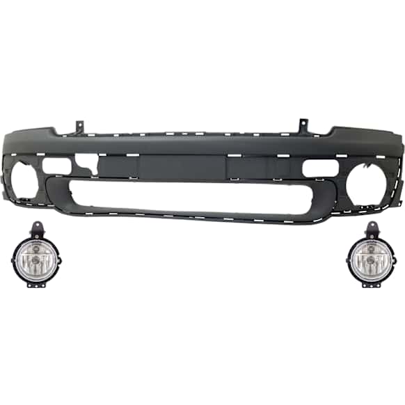 2007-2010 Mini Cooper - 3-Piece Kit, Front Primed Bumper Cover, Includes (1) Bumper Cover and (2) Fog Light