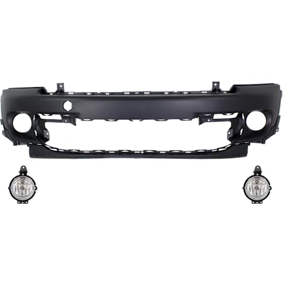 3-Piece Kit, Front Primed Bumper Cover, Includes (1) Bumper Cover and (2) Fog Light