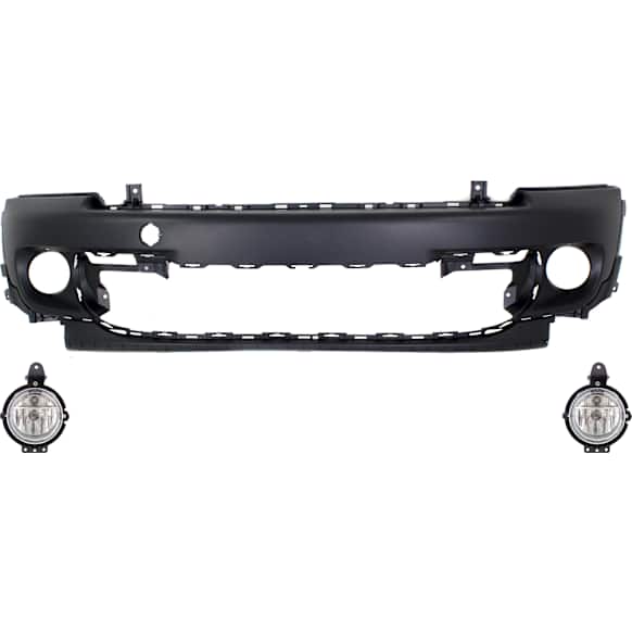 3-Piece Kit, Front Primed Bumper Cover, CAPA Certified, Includes (1) Bumper Cover and (2) Fog Light