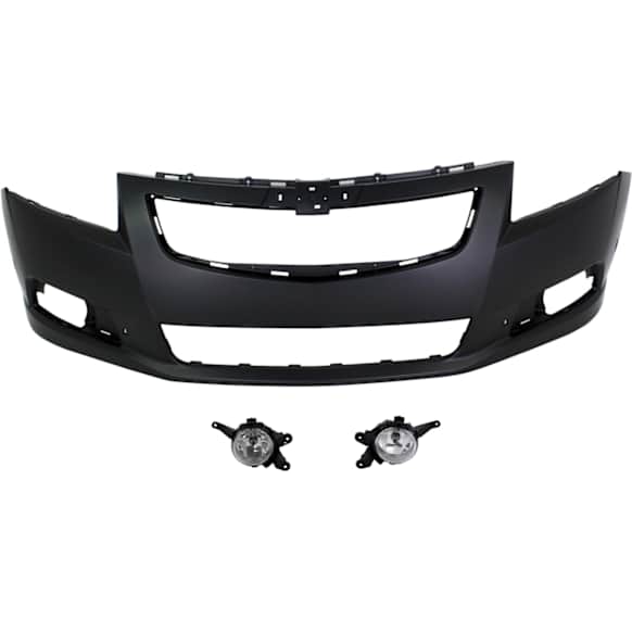 3-Piece Kit, Front Primed Bumper Cover, Includes (1) Bumper Cover and (2) Fog Light