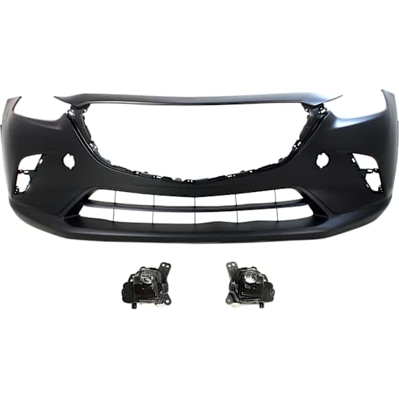 3-Piece Kit, Front Primed Bumper Cover, Includes (1) Bumper Cover and (2) Fog Light