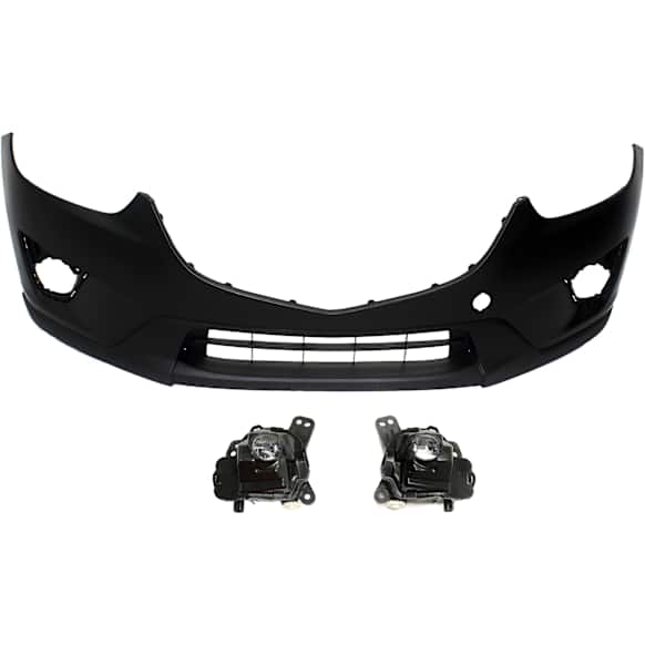 3-Piece Kit, Front Upper - Primed, Lower - Textured Bumper Cover, CAPA Certified, Includes (1) Bumper Cover and (2) Fog Light