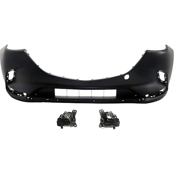 3-Piece Kit, Front Primed Bumper Cover, For Models Without Parking Aid Sensor, Includes (1) Bumper Cover and (2) Fog Light