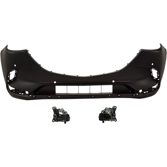3-Piece Kit, Front Primed Bumper Cover, For Models With Parking Aid Sensor, Includes (1) Bumper Cover and (2) Fog Light