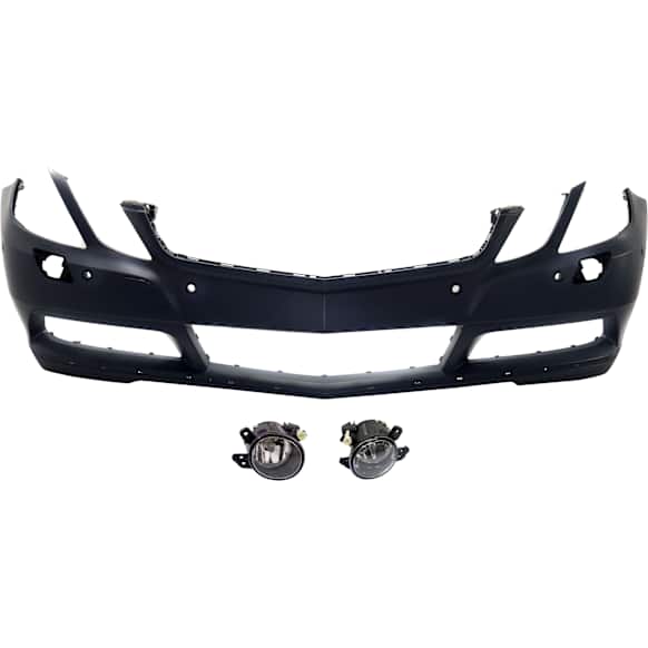 3-Piece Kit, Front Primed Bumper Cover, Coupe, For Models Without AMG Styling Package, Without Corner Lights, Includes (1) Bumper Cover and (2) Fog Light
