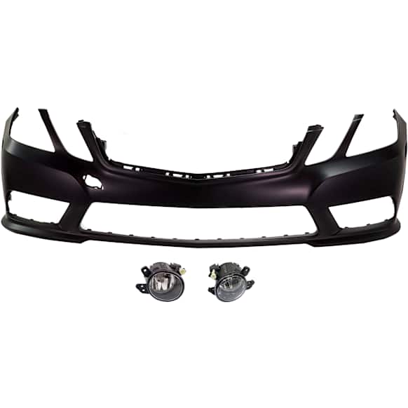 2010-2013 Mercedes Benz E350 - 3-Piece Kit, Front Primed Bumper Cover, CAPA Certified, Includes (1) Bumper Cover and (2) Fog Light