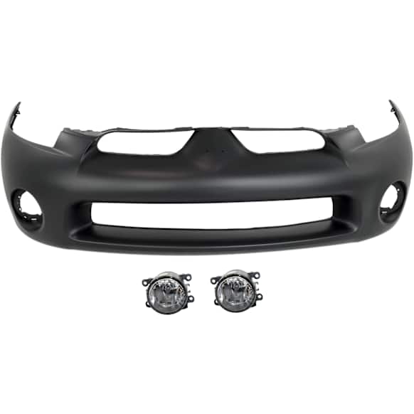 3-Piece Kit Front Primed Bumper Cover, Includes (1) Bumper Cover and (2) Fog Light