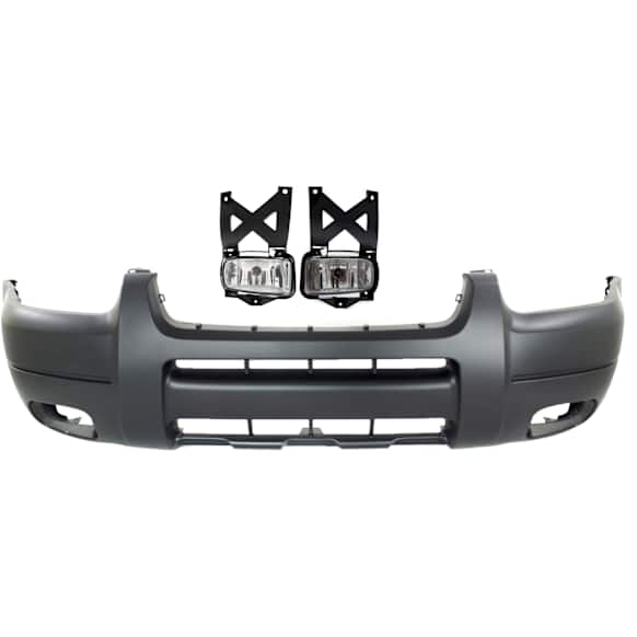 2004 Ford Escape XLT - 3-Piece Kit Front Primed Bumper Cover, Includes (1) Bumper Cover and (2) Fog Light