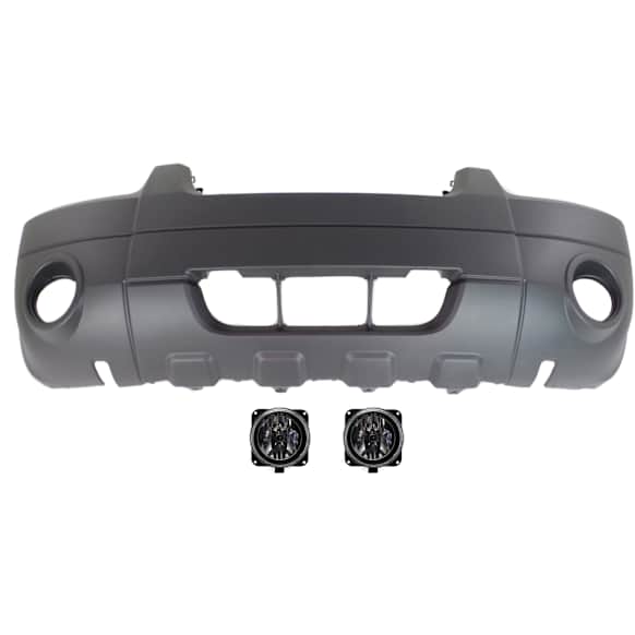 3-Piece Kit Front Textured Bumper Cover, Includes (1) Bumper Cover and (2) Fog Light