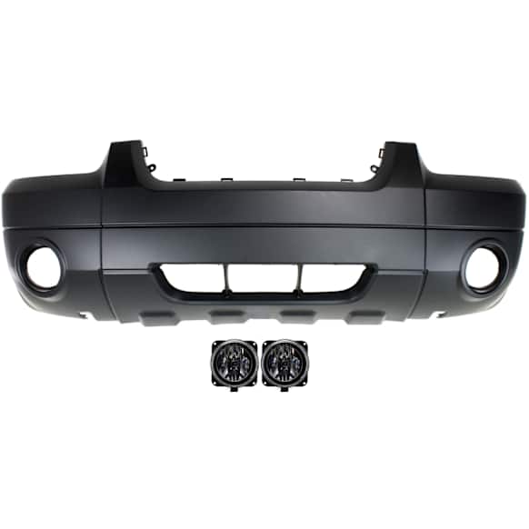 3-Piece Kit Front Primed Bumper Cover, Includes (1) Bumper Cover and (2) Fog Light