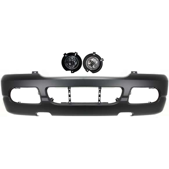 3-Piece Kit Front Primed Bumper Cover, Includes (1) Bumper Cover and (2) Fog Light