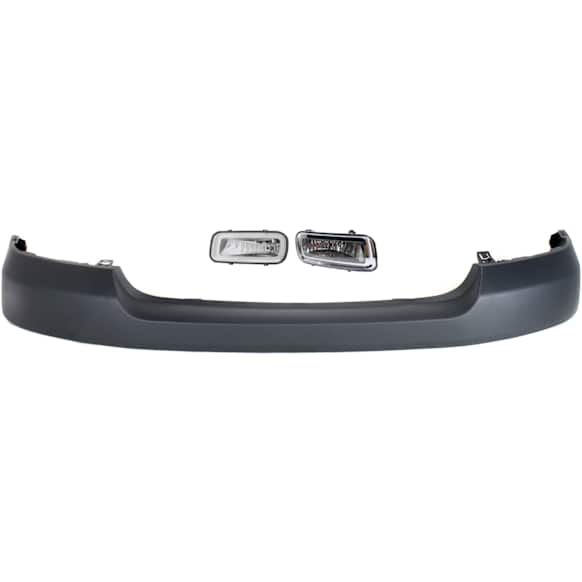 2004 Ford F-150 STX - 3-Piece Kit Front, Upper Primed Bumper Cover, New Body Style, For Models Without Wheel Opening Molding, CAPA Certified Includes (1) Bumper Cover and (2) Fog Light