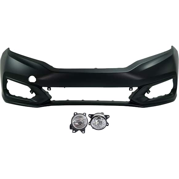 3-Piece Kit Front Primed Bumper Cover, Includes (1) Bumper Cover and (2) Fog Light