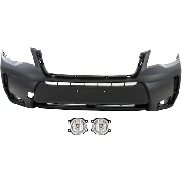 3-Piece Kit Front Primed Bumper Cover, Includes (1) Bumper Cover and (2) Fog Light