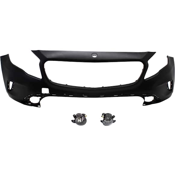 3-Piece Kit Front Primed Bumper Cover, For Models Without AMG Styling Package, Includes (1) Bumper Cover and (2) Fog Light