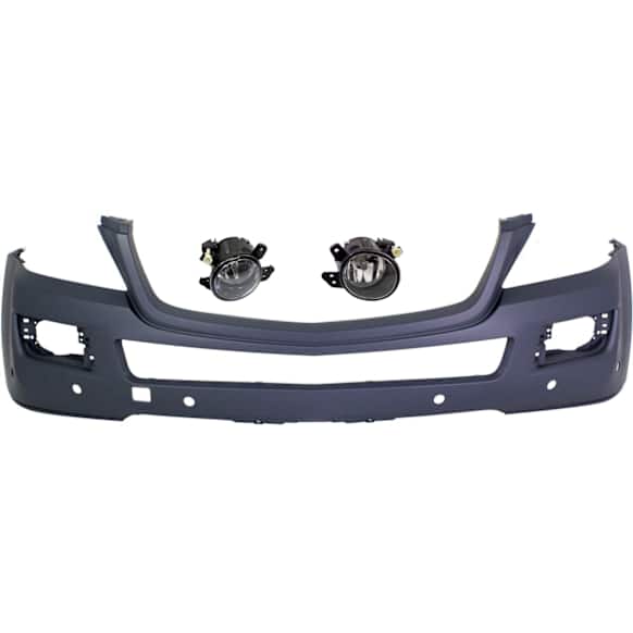 3-Piece Kit Front Primed Bumper Cover, For Models Without Curve Lighting, Includes (1) Bumper Cover and (2) Fog Light