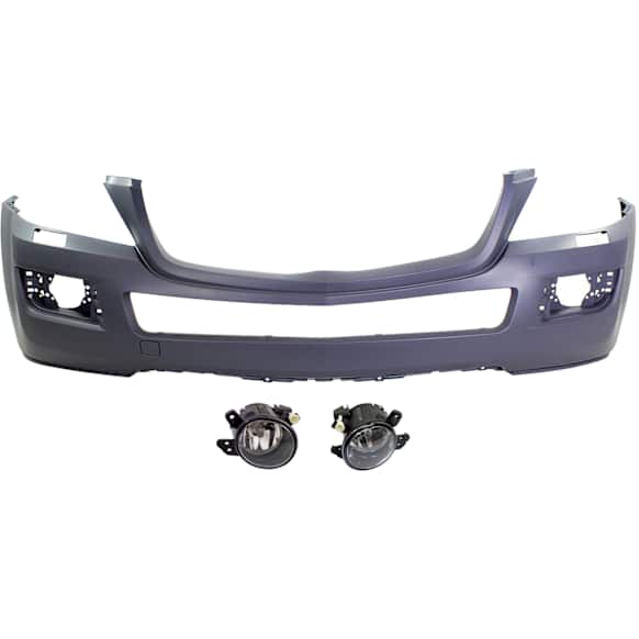 3-Piece Kit Front Primed Bumper Cover, For Models Without Curve Lighting, Includes (1) Bumper Cover and (2) Fog Light