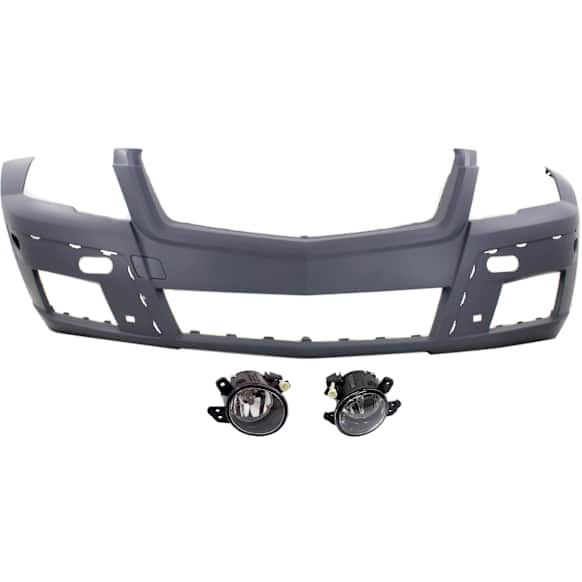3-Piece Kit Front Primed Bumper Cover, For Models Without AMG Styling Package, With Optical Off Road Package, Includes (1) Bumper Cover and (2) Fog Light