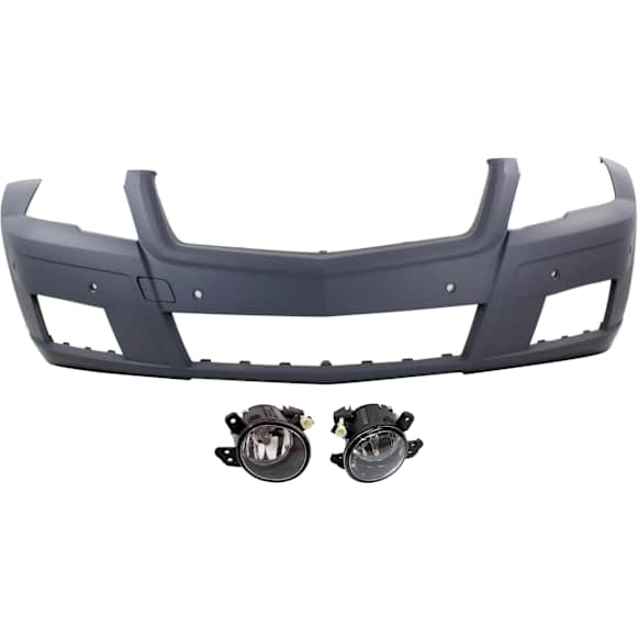 3-Piece Kit Front Primed Bumper Cover, For Models Without AMG Styling and Optical Off Road Package, Includes (1) Bumper Cover and (2) Fog Light