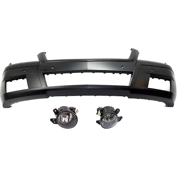 3-Piece Kit Front Primed Bumper Cover, For Models Without AMG Styling and Optical Off Road Package, CAPA Certified, Includes (1) Bumper Cover and (2) Fog Light