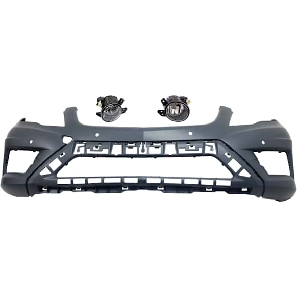 3-Piece Kit Front Primed Bumper Cover, For Models With AMG Styling Package, Includes (1) Bumper Cover and (2) Fog Light