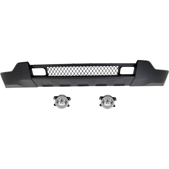 3-Piece Kit Front, Lower Primed Bumper Cover, CAPA Certified, Includes (1) Bumper Cover and (2) Fog Light