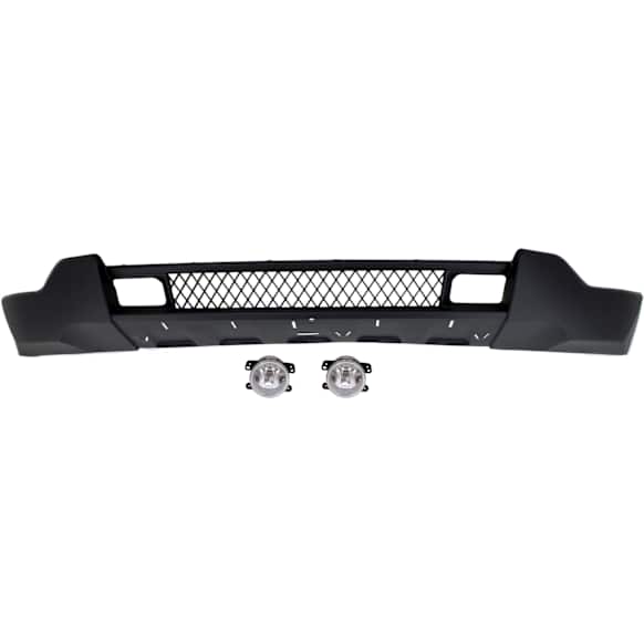3-Piece Kit Front, Lower Primed Bumper Cover, Includes (1) Bumper Cover and (2) Fog Light