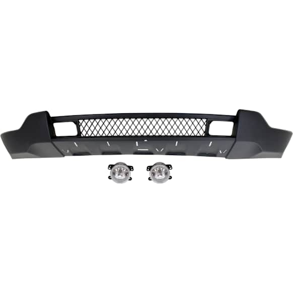 3-Piece Kit Front, Lower Primed Bumper Cover, CAPA Certified, Includes (1) Bumper Cover and (2) Fog Light