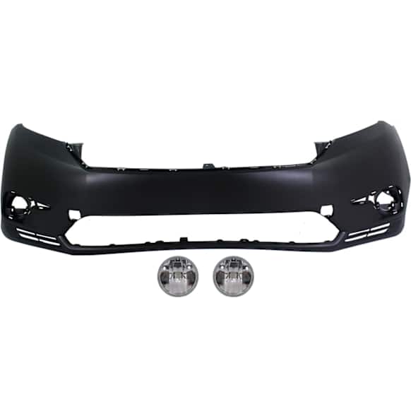 3-Piece Kit Front Primed Bumper Cover, Includes (1) Bumper Cover and (2) Fog Light