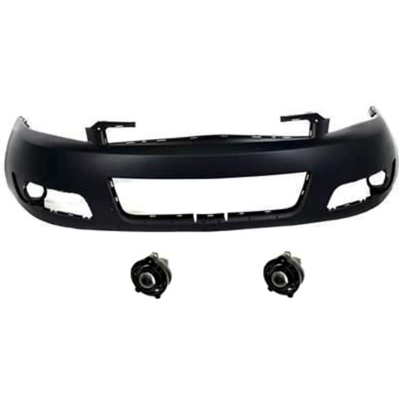 3-Piece Kit Front Primed Bumper Cover, Includes (1) Bumper Cover and (2) Fog Light