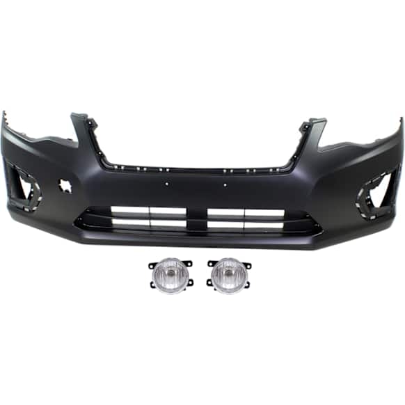 3-Piece Kit Front Primed Bumper Cover, Includes (1) Bumper Cover and (2) Fog Light