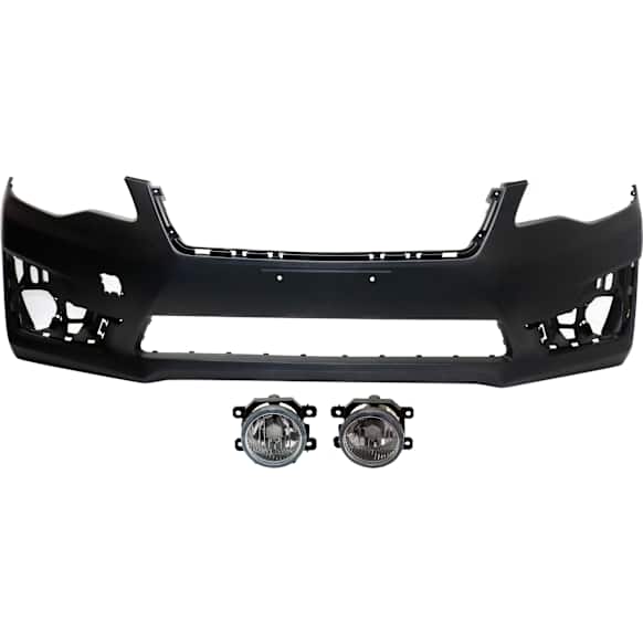 3-Piece Kit Front Primed Bumper Cover, CAPA Certified, Includes (1) Bumper Cover and (2) Fog Light