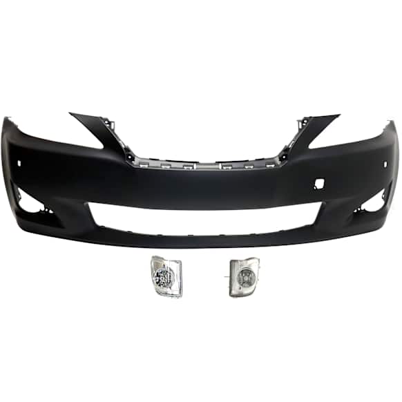 3-Piece Kit Front Primed Bumper Cover, CAPA Certified, Includes (1) Bumper Cover and (2) Fog Light