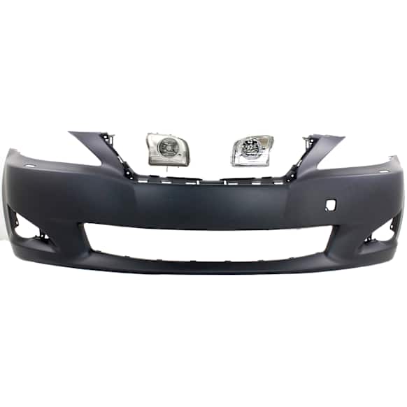 2009 Lexus IS250 - 3-Piece Kit Front Primed Bumper Cover, For Models With Headlight Washer, Without Pre-Collision System and Parking Aid Sensor, CAPA Certified  Includes (1) Bumper Cover and (2) Fog Light