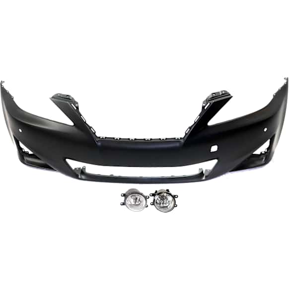 3-Piece Kit Front Primed Bumper Cover, CAPA Certified, Includes (1) Bumper Cover and (2) Fog Light